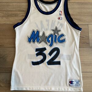 Vintage Champion White Orlando Magic Shaquille O’Neal #32 Basketball Jersey